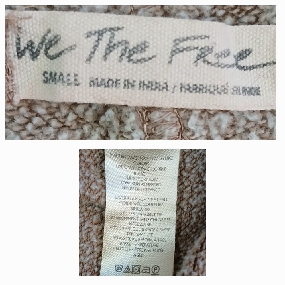 We The Free SZ S Zuma Hooded Sweatshirt Distressed Brown - Picture 5 of 7